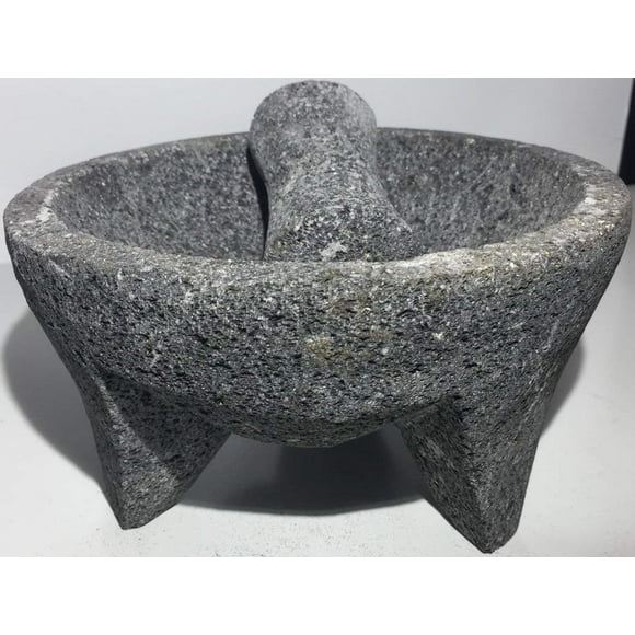 #40 Molcajete Mortar Pestle Stone Mexico Original Lava Rock Ancient Cookware New